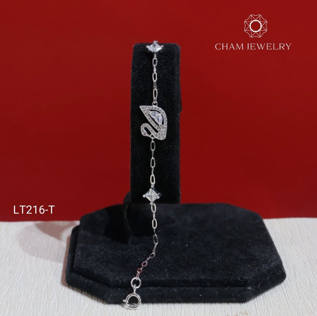 Lắc Tay LT216 CHAM JEWELRY, Lắc Tay Thiên Nga Bản 10.0mm (Barcode CTNT145).