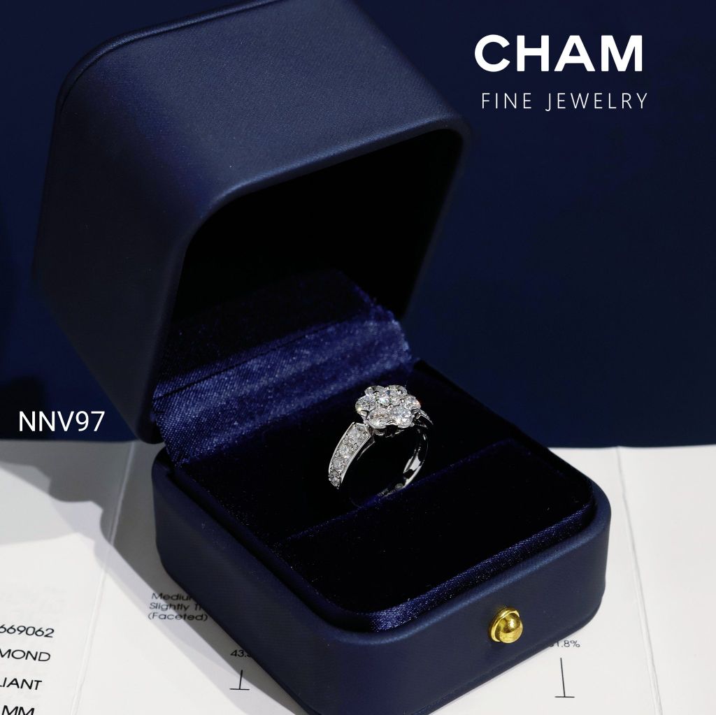 Nhẫn Nữ NNV97 Vàng 10k Chủ 4.0mm Kim Cương Lab Grown Diamond ( Barcode CNNV05)