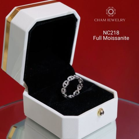 Nhẫn NC218 CHAM JEWELRY, Nhẫn Kết Kiểu Full Moissanite (Barcode OCNN50)
