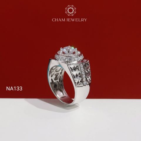 Nhẫn Nam NA133 CHAM JEWELRY, Chủ 6.5mm (Barcode TNNA456).