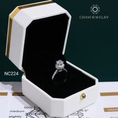 Nhẫn NC224 CHAM JEWELRY, Nhẫn Full Đá Moissanite Chủ 6.0mm (Barcode TVM174)