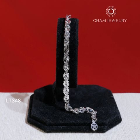 Lắc Tay LT348 CHAM JEWELRY , Xoắn Vuông 5.0mm Charm Ngôi Sao (Barcode TLBC794).