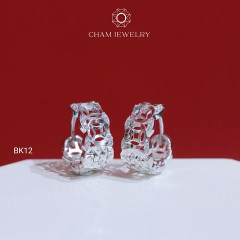 Hoa Tai CHAM JEWERLY BK12, Bông Khoen Kim Tiền (Barcode TBK342)