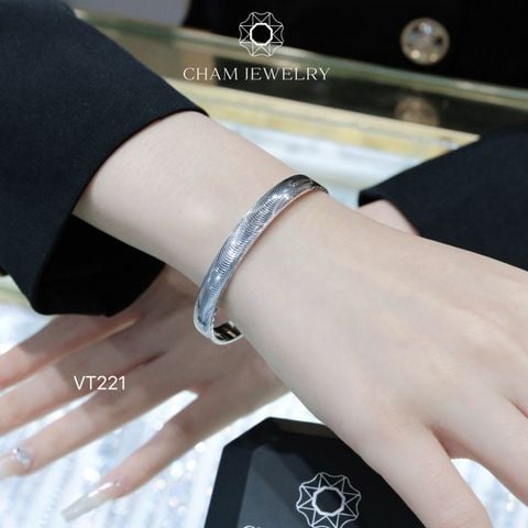 Vòng Tay VT221 CHAM JEWELRY, Vòng Mắt Mèo Bản 7.0mm (Barcode TVC37).