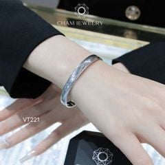 Vòng Tay VT221 CHAM JEWELRY, Vòng Mắt Mèo Bản 7.0mm (Barcode TVC37).
