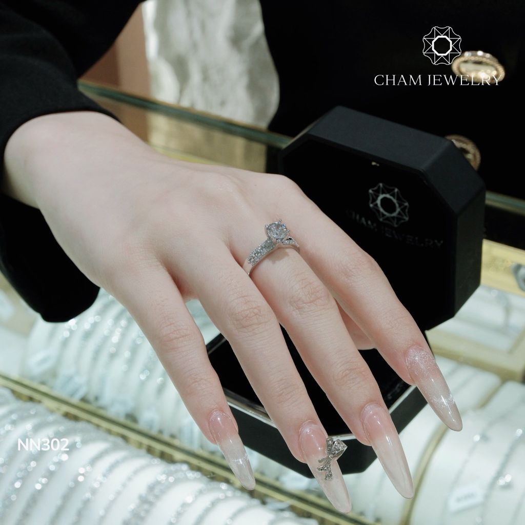 Nhẫn NN302 CHAM JEWELRY, Chủ 6.0mm (Barcode TNN1178).