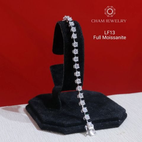 Lắc Tay LF13 CHAM JEWELRY, Lắc Full Đá Moissanite 4.0mm (Barcode OCL01)
