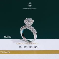 Nhẫn NC223 CHAM JEWELRY, Nhẫn Full Đá Moissanite Chủ 8.1mm (Barcode OCNN71)