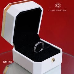 Nhẫn NM148 CHAM JEWELRY, Nhẫn Kiểu Cỏ 4 Lá, Bản 3.5mm (Barcode TNF99).