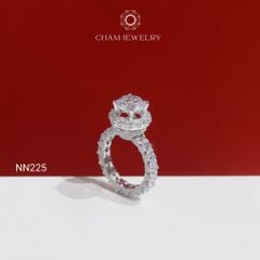 Nhẫn NN225 CHAM JEWELRY, Đai Full Đá Chủ 9.0mm( Barcode TNN679).