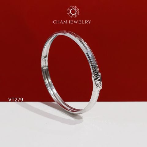 Vòng Tay CHAM JEWELRY VT279, Vòng Tay Kiểu Chạm Máy Bản 5.0mm ( C4V787A)