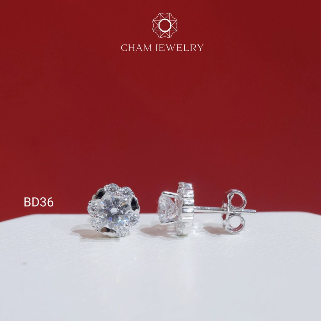 Hoa Tai BD36 CHAM JEWELRY , Chủ 5.0mm ( Barcode TBD1435).