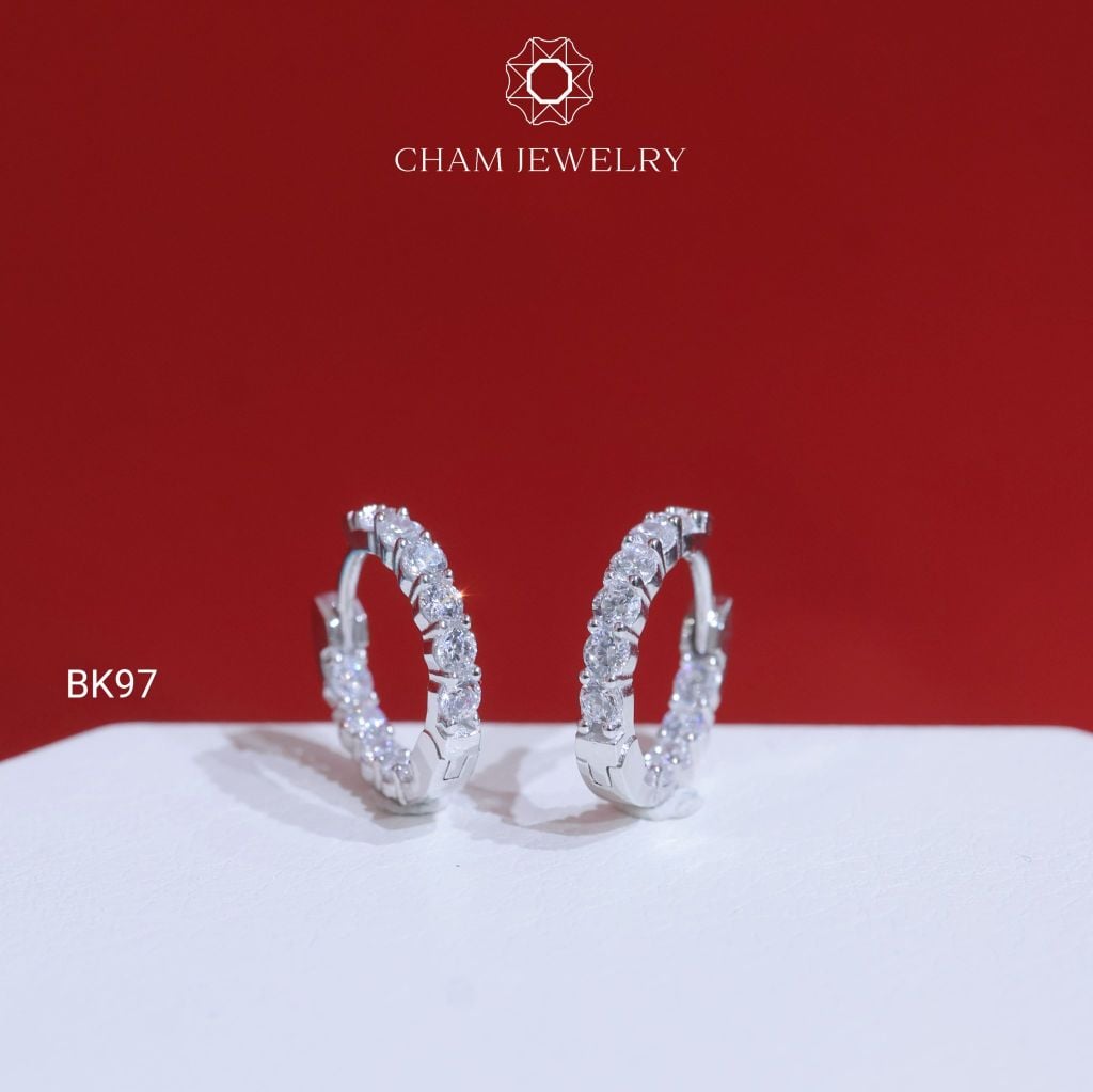 Hoa Tai BK97 CHAM JEWELRY, Đá 2.0mm. (Barcode TBK238).