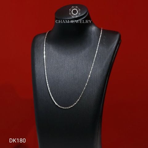 Dây Chuyền CHAM JEWELRY DK180, Dây Mì Kim Cương Xoắn Bản 1.0mm (Barcode CDYR220).