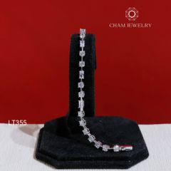 Lắc Tay LT355 CHAM JEWELRY , Lắc Chữ Nhật Kết 4.0mm (Barcode KLT53).