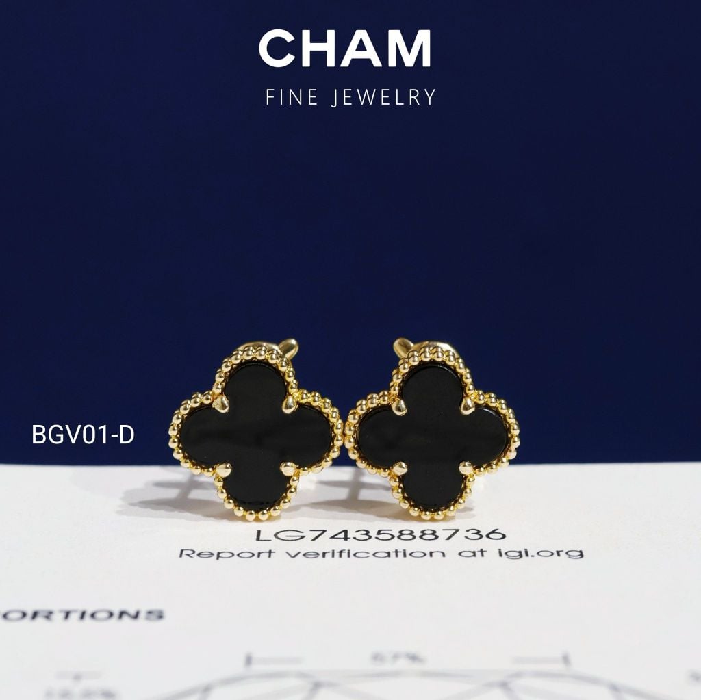 Hoa Tai BGV01 Vàng 10k Kim Cương Lab Grown Diamond