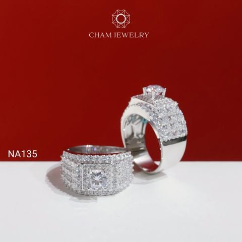Nhẫn Nam NA135 CHAM JEWELRY, Chủ 6.5mm (Barcode PNH07).