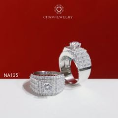 Nhẫn Nam NA135 CHAM JEWELRY, Chủ 6.5mm (Barcode PNH07).