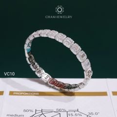 Vòng Tay VC10 CHAM JEWELRY, Vòng Full Moissanite (Barcode OCV03).