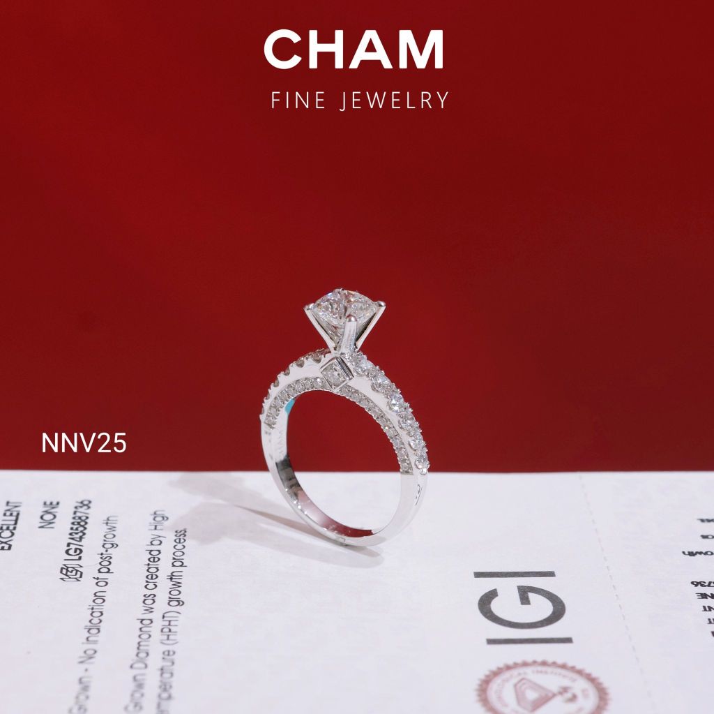 Nhẫn Nữ NNV25 Chủ 6.3mm Vàng 10k Kim Cương Lab Grown Diamond
