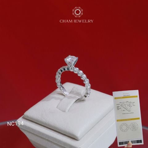 Nhẫn NC194 CHAM JEWELRY, Full Đá Moissanite, Bản 5.4mm (Barcode OCNN23).