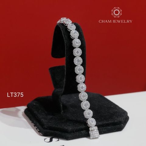 Lắc Tay LT375 CHAM JEWELRY, Lắc Tay Kiểu Full Đá Chủ 4.0mm (Barcode TLT1438)