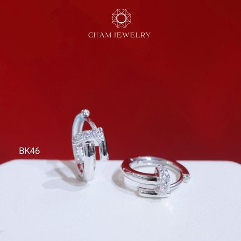 Hoa Tai BK46 CHAM JEWELRY, Hoa Tai Khoen Kiểu Đinh (Barcode CB7873).