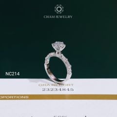 Nhẫn NC214 CHAM JEWELRY, Full Đá Moissanite Chủ 7.2mm (Barcode OCNN42)