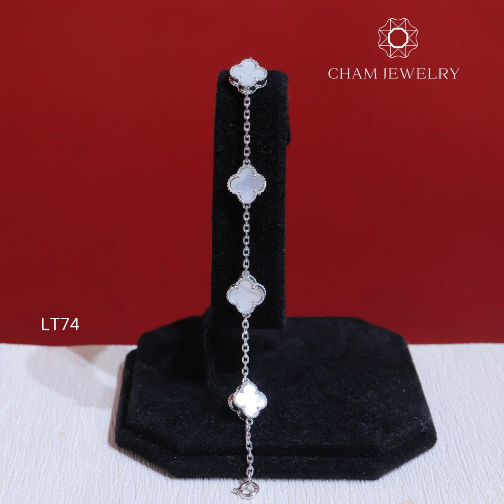 Lắc Tay LT74 CHAM JEWELRY, Lắc Tay Cỏ Xà Cừ Bản 8.0mm (Barcode TLT1366).