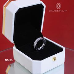 Nhẫn NM36 CHAM JEWELRY, Nhẫn Full Đá Bản 4.5mm (Barcode CN7117).