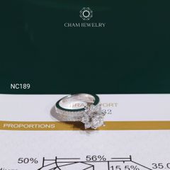Nhẫn NC189 CHAM JEWELRY, Full Đá Moissanite Chủ 5.4mm (Barcode OCNN20)
