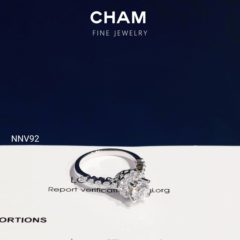 Nhẫn Nữ NNV92 Vàng 10k Chủ 5.4mm Kim Cương Lab Grown Diamond (Barcode DNU27)
