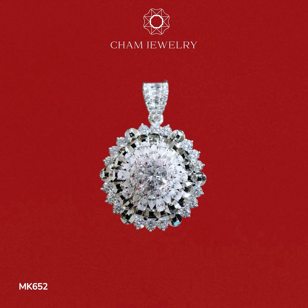 Mặt Dây Chuyền MK652 CHAM JEWELRY, Mặt Xoàn Kim Tiền Chủ 7.0mm (Barcode TMA1767)