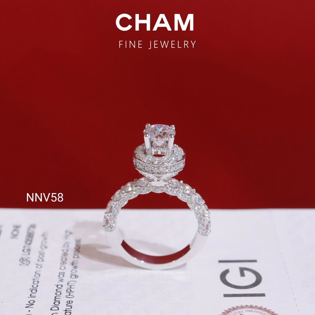 Nhẫn Nữ NNV58 Vàng 10k Chủ 6.3 Kim Cương Lab Grown Diamond