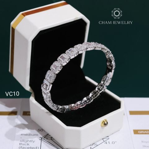 Vòng Tay VC10 CHAM JEWELRY, Vòng Full Moissanite (Barcode OCV03).