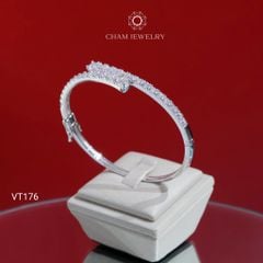Vòng Tay VT176 CHAM JEWELRY, Full Nửa Hàng Đá Chéo (Barcode CV7598 - C04V846).
