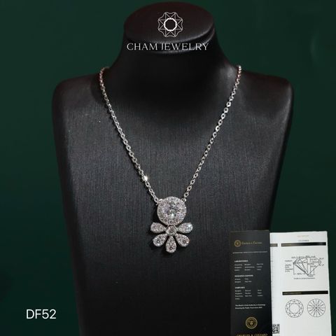 Dây Chuyền DF52 CHAM JEWELRY, Dây Liền Mặt Kiểu Chủ 5.4mm Full Moissanite C&C (OCM41).