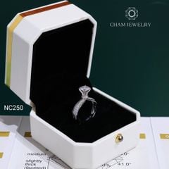 Nhẫn NC250 CHAM JEWELRY, Nhẫn Full Đá Moissanite Chủ 6.3mm (Barcode OCNN61)