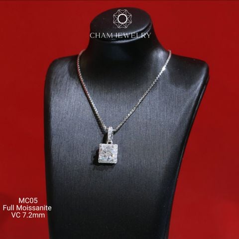 Mặt Dây Chuyền MC05 CHAM JEWELRY , Chủ 7.2mm Full Moissanite Cao Cấp (Barcode OM42).