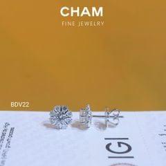 Hoa Tai BDV22 Vàng 10k Chủ 4.5mm Kim Cương Lab Grown Diamond