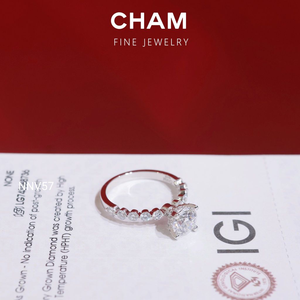 Nhẫn Nữ NNV57 Vàng 10k Chủ 6.3 Kim Cương Lab Grown Diamond