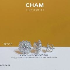 Hoa Tai BDV15 Chủ 5.4mm Vàng 10k Kim Cương Lab Grown Diamond