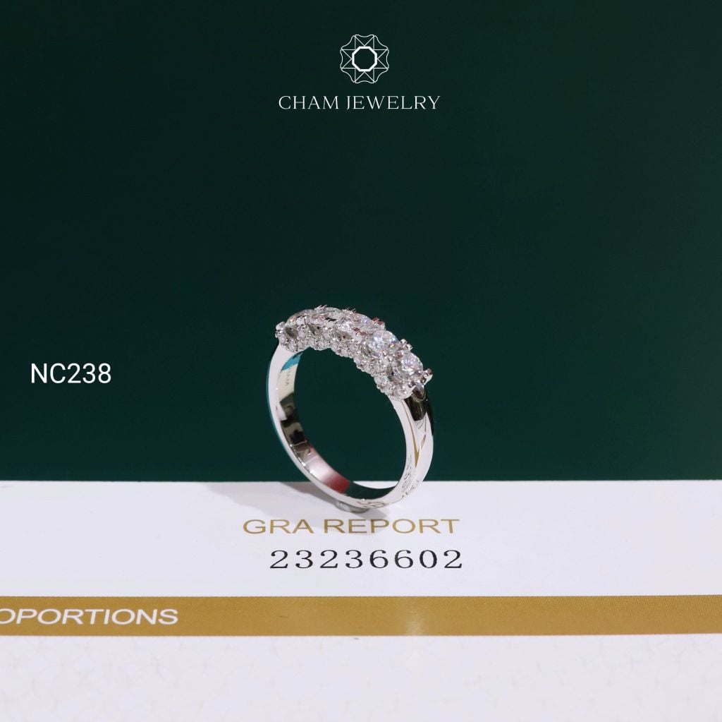 Nhẫn NC238 CHAM JEWELRY, Nhẫn Full Moissanite (Barcode OCNN88)