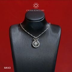Mặt Dây Chuyền MK43 CHAM JEWELRY, Mặt Xỏ Vương Miện Tròn Tấm (Barcode TMX312)
