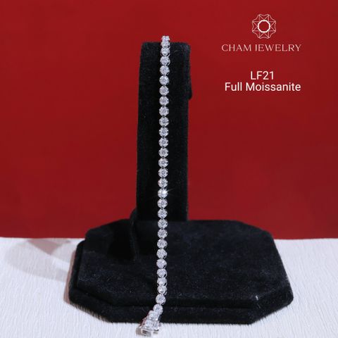 Lắc Tay LF21 CHAM JEWELRY, Lắc Tay Full Moissanite Cao Cấp 2.5mm (Barcode OPL01)