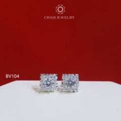 Hoa Tai BV104 CHAM JEWELRY, Hoa Tai Viền Chạm Máy Chủ 5.0mm ( TBV372).