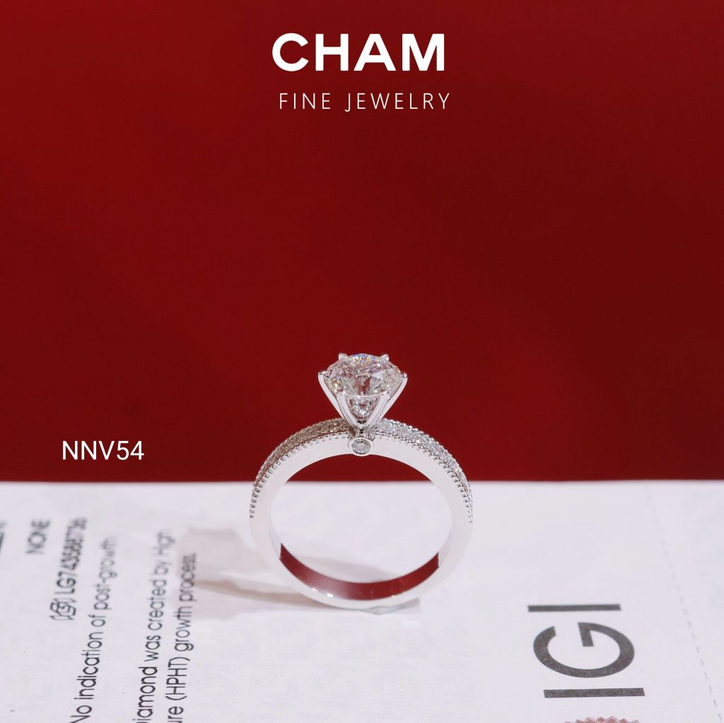 Nhẫn Nữ NNV54 Vàng 10k Chủ 6.3 Kim Cương Lab Grown Diamond