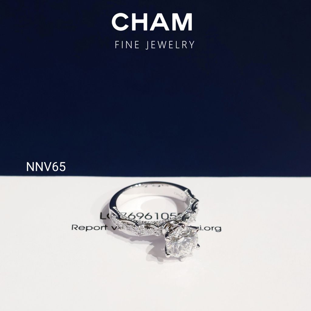 Nhẫn Nữ NNV65 Vàng 10k Chủ 7.2mm Kim Cương Lab Grown Diamond (Barcode DNU03)