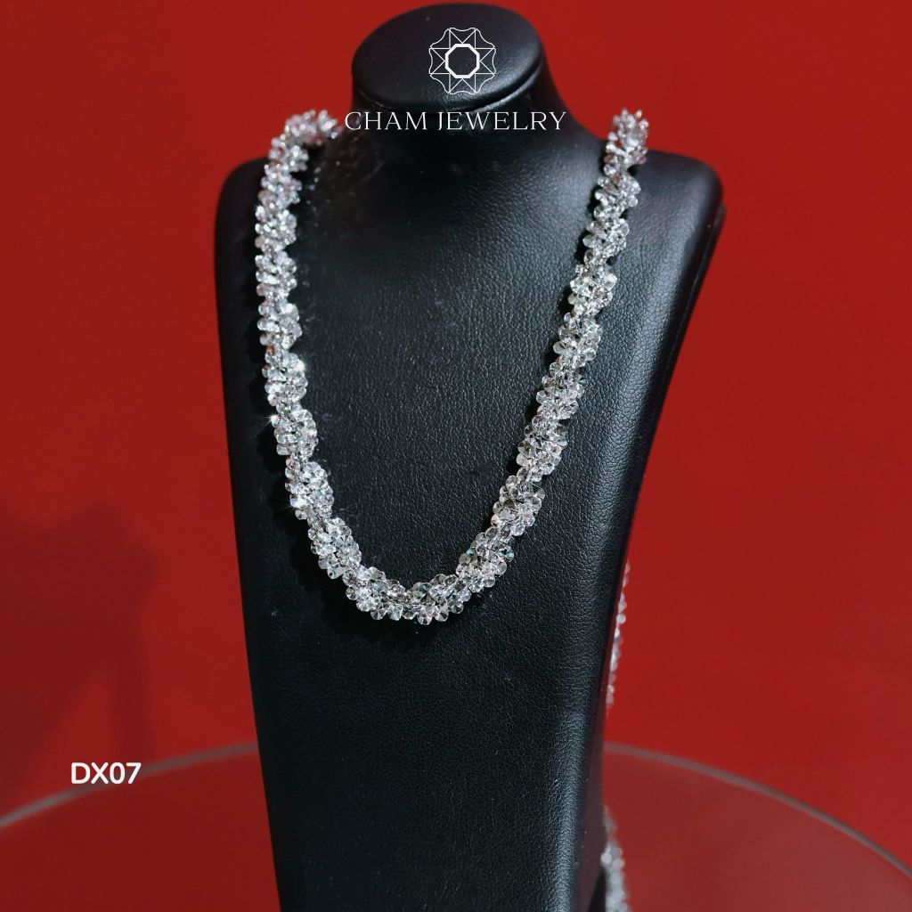 Dây Chuyền DX07 CHAM JEWERY, Dây Xoắn Lá Sâu Mini, Bản 6.5mm ( Barcode TDBC638 - TDBC624).