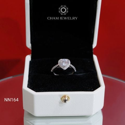 Nhẫn NN164 CHAM JEWELRY, Nhẫn Trái Tim Chủ 6.5mm (Barcode TNN1777).